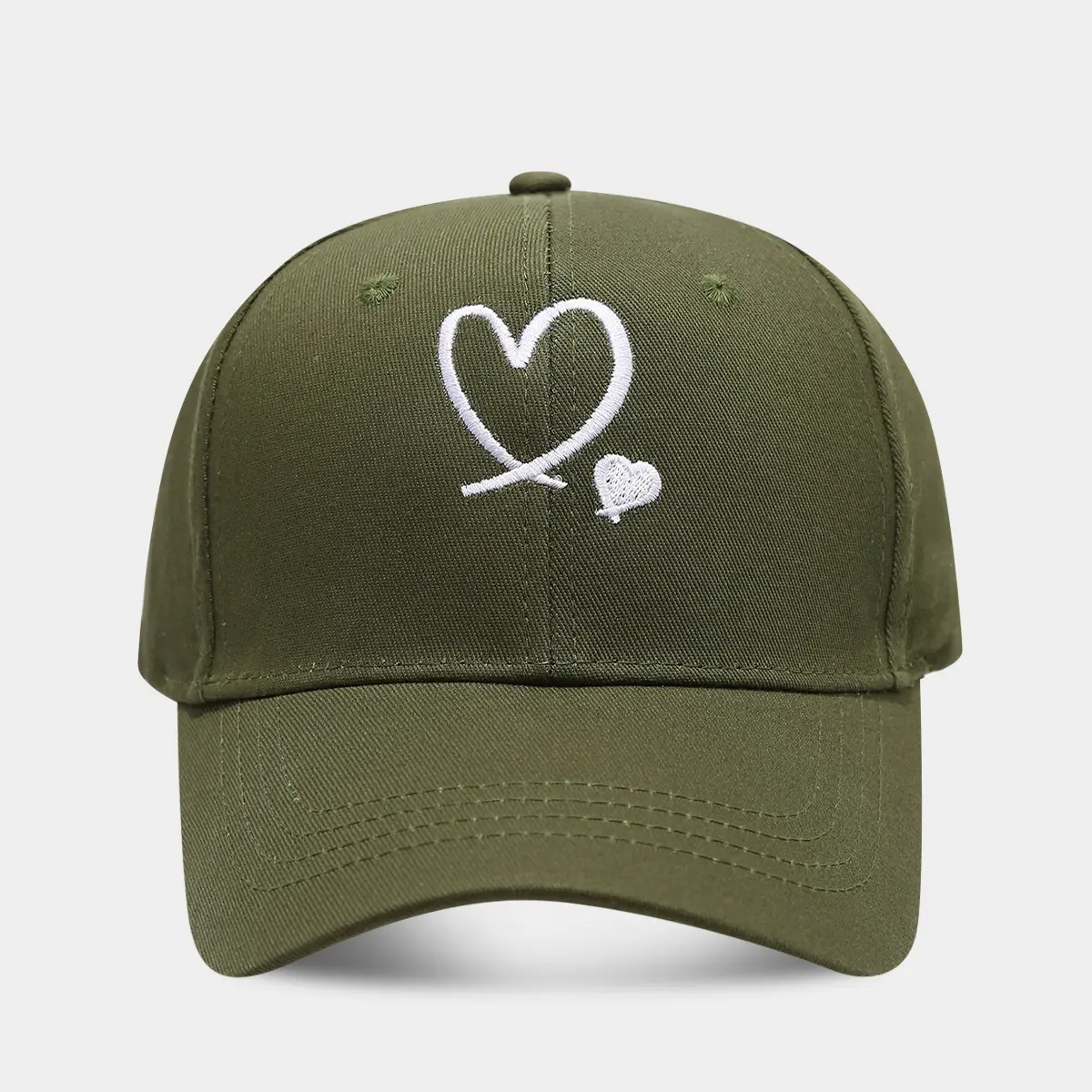 Love Heart Embroidered Black Cap for Couples - Image 7