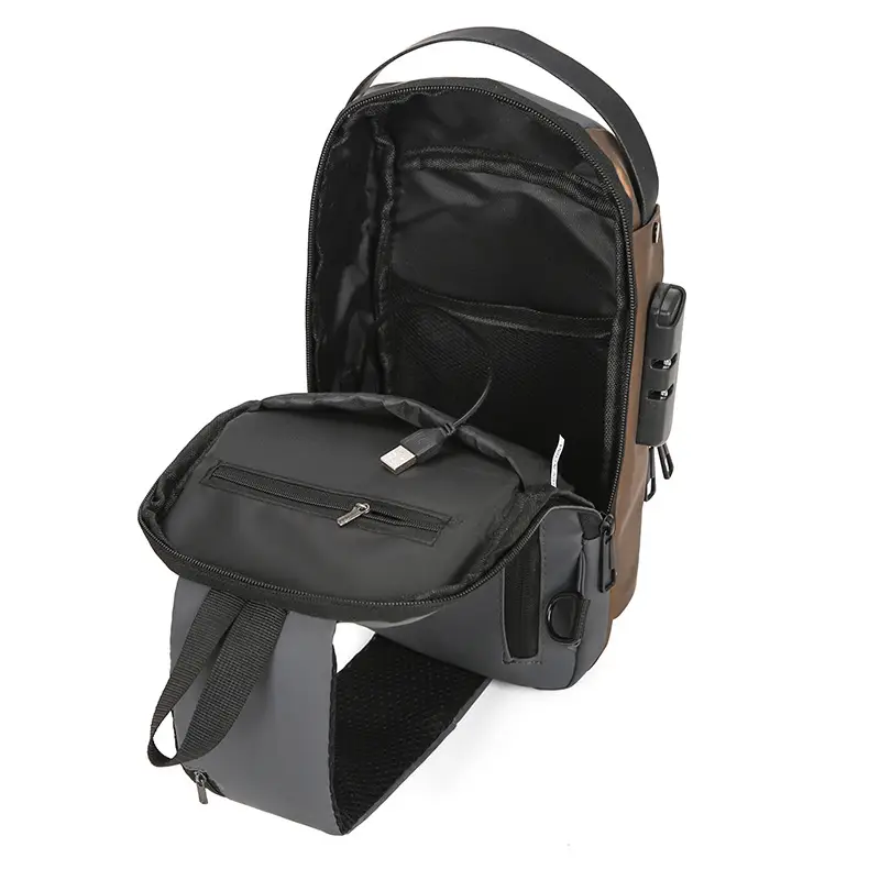 Fashionable Men's Anti-Theft Crossbody Bag Large Capacity