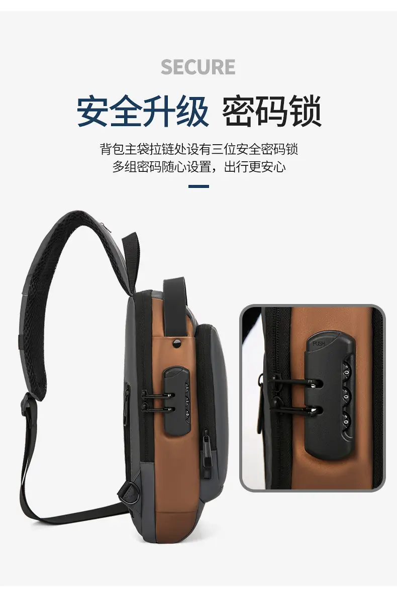 Fashionable Men's Anti-Theft Crossbody Bag Large Capacity — feature 11