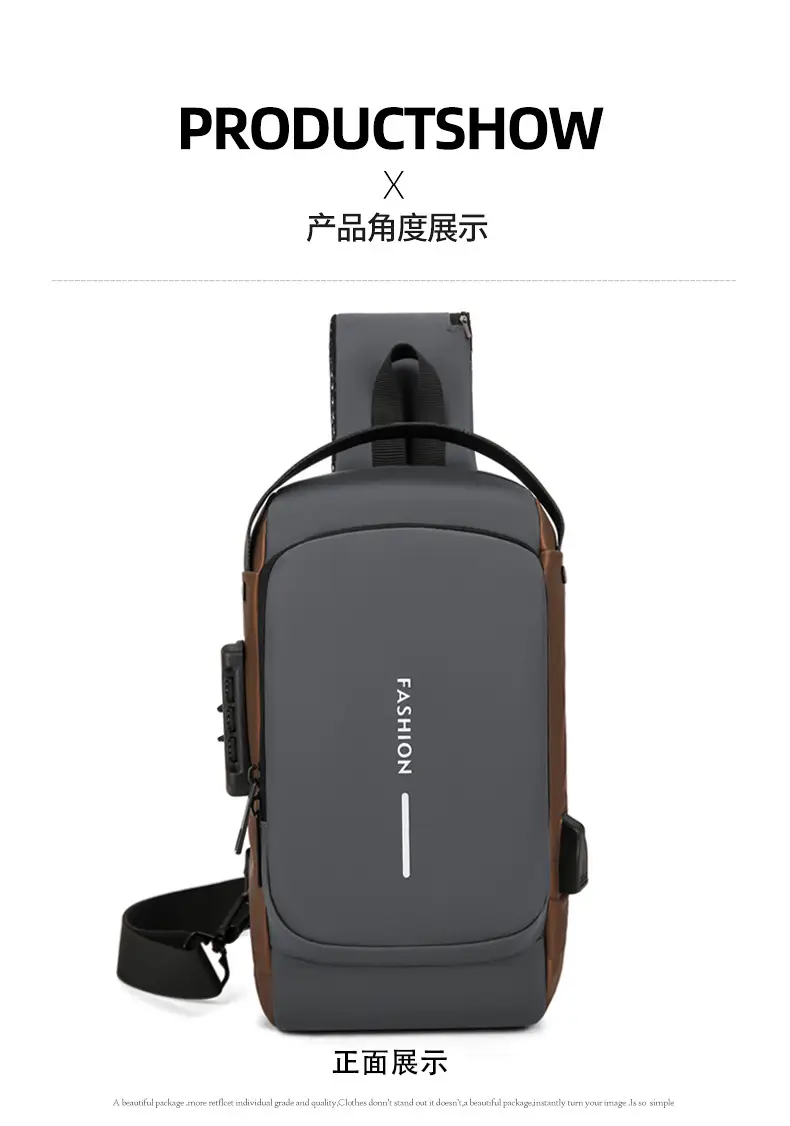 Fashionable Men's Anti-Theft Crossbody Bag Large Capacity — feature 13
