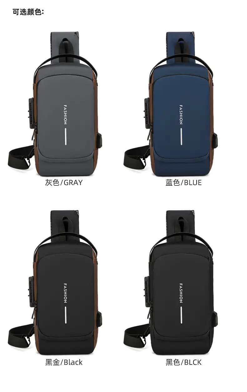 Fashionable Men's Anti-Theft Crossbody Bag Large Capacity — feature 2