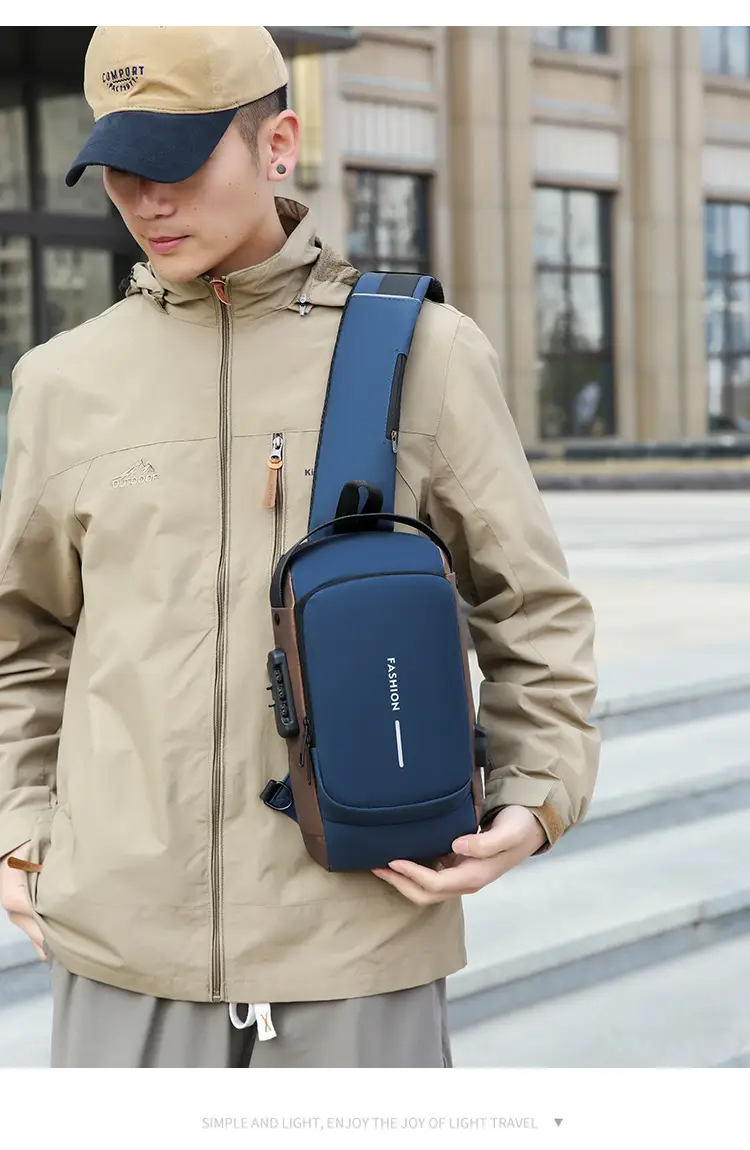 Fashionable Men's Anti-Theft Crossbody Bag Large Capacity — feature 32