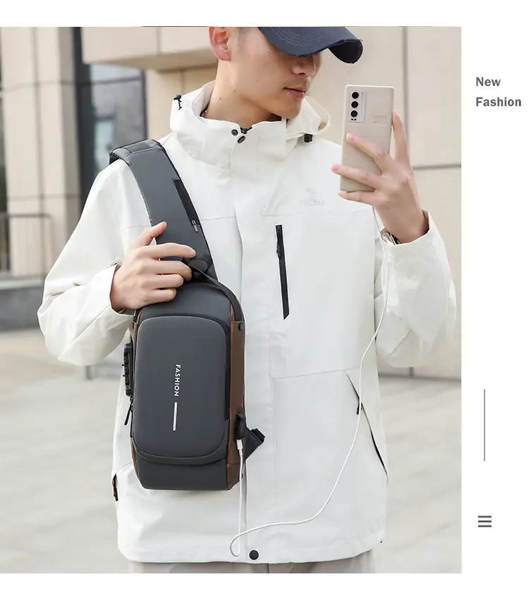 Fashionable Men's Anti-Theft Crossbody Bag Large Capacity — feature 42