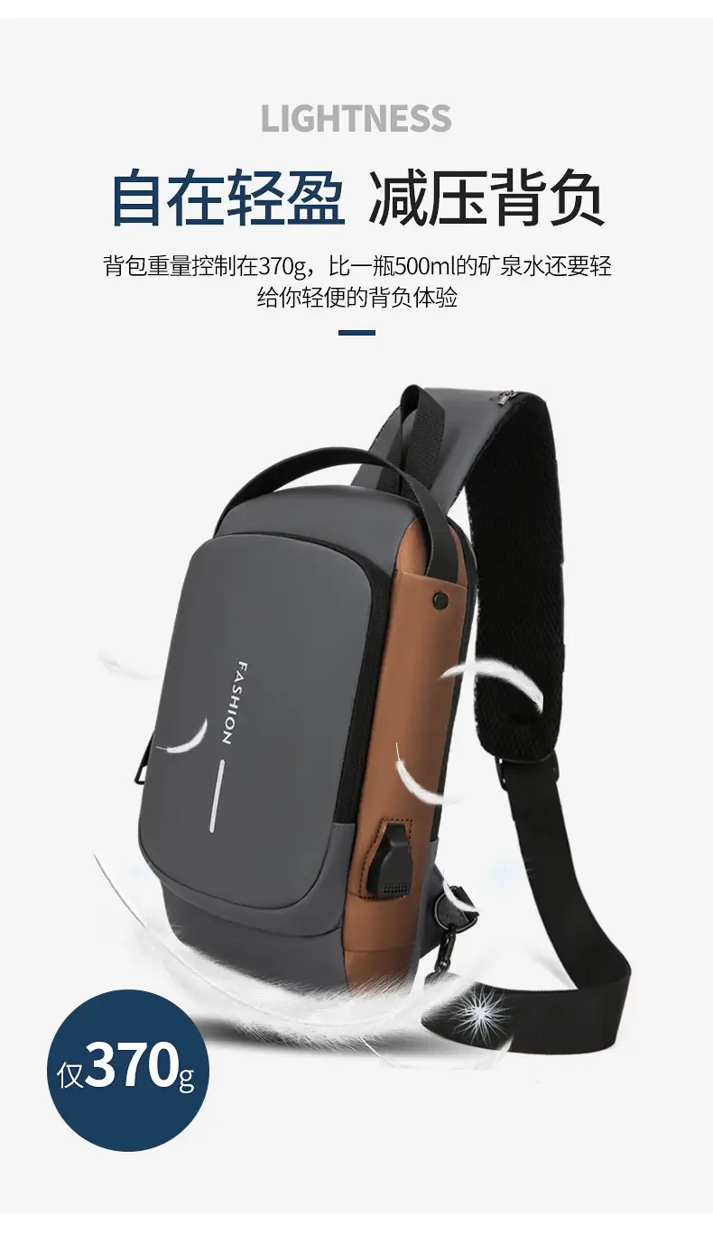 Fashionable Men's Anti-Theft Crossbody Bag Large Capacity — feature 9