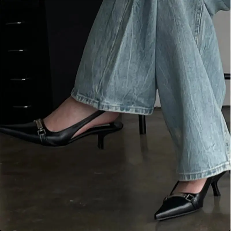 Women Pointed Stiletto Heels Baotou Shoes 2024