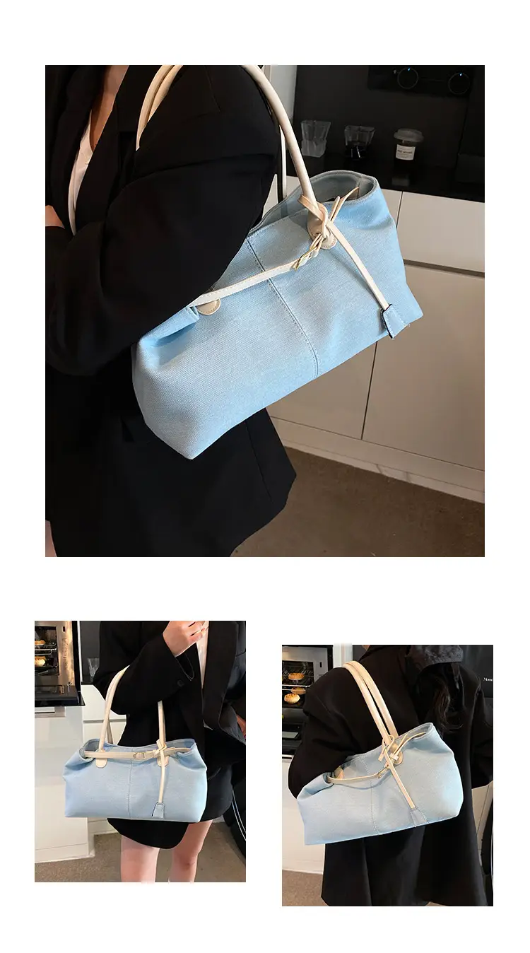 Blue Colored Underarm Tote Bag for Women Large Capacity — feature 14