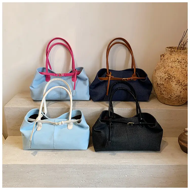 Blue Colored Underarm Tote Bag for Women Large Capacity — feature 15