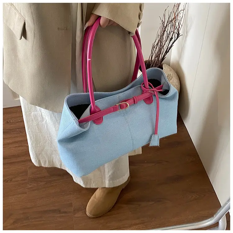 Blue Colored Underarm Tote Bag for Women Large Capacity — feature 19
