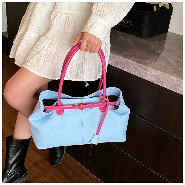 Blue Colored Underarm Tote Bag for Women Large Capacity — feature 20
