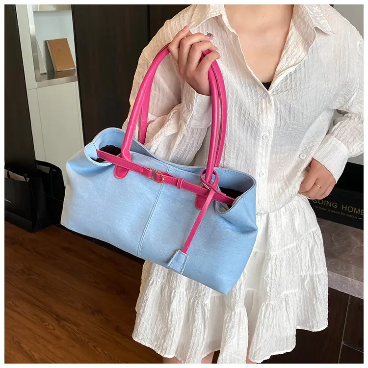 Blue Colored Underarm Tote Bag for Women Large Capacity — feature 21