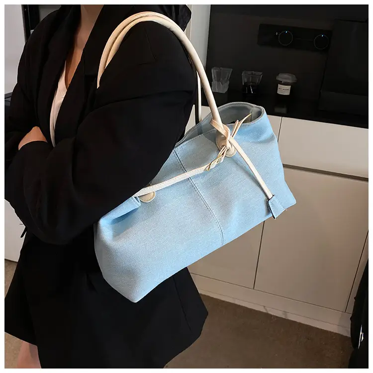 Blue Colored Underarm Tote Bag for Women Large Capacity — feature 25