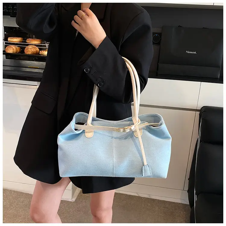 Blue Colored Underarm Tote Bag for Women Large Capacity — feature 26