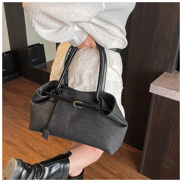 Blue Colored Underarm Tote Bag for Women Large Capacity — feature 30