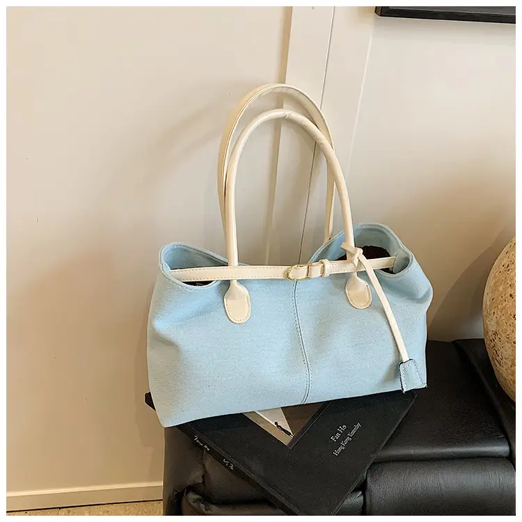 Blue Colored Underarm Tote Bag for Women Large Capacity — feature 31