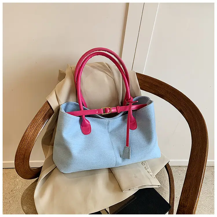 Blue Colored Underarm Tote Bag for Women Large Capacity — feature 33