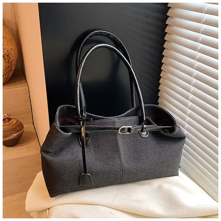 Blue Colored Underarm Tote Bag for Women Large Capacity — feature 36