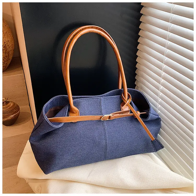 Blue Colored Underarm Tote Bag for Women Large Capacity — feature 37