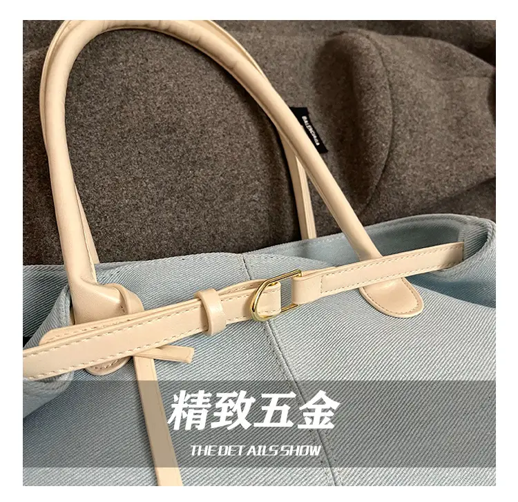 Blue Colored Underarm Tote Bag for Women Large Capacity — feature 7