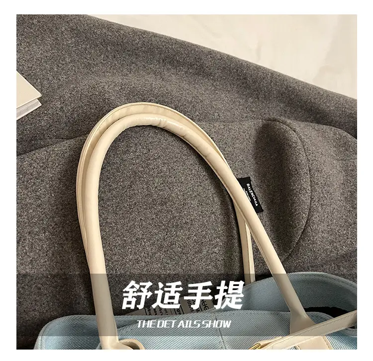 Blue Colored Underarm Tote Bag for Women Large Capacity — feature 9