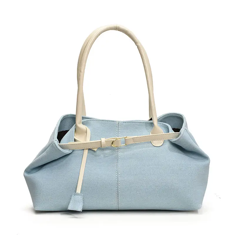 Blue Colored Underarm Tote Bag for Women Large Capacity - Image 2