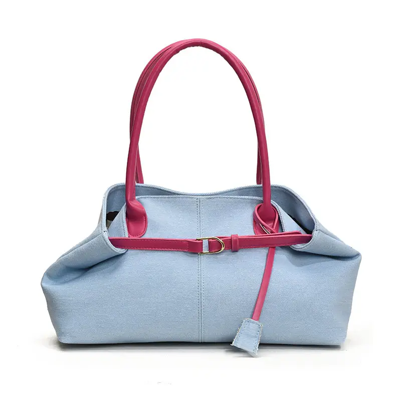 Blue Colored Underarm Tote Bag for Women Large Capacity - Image 3