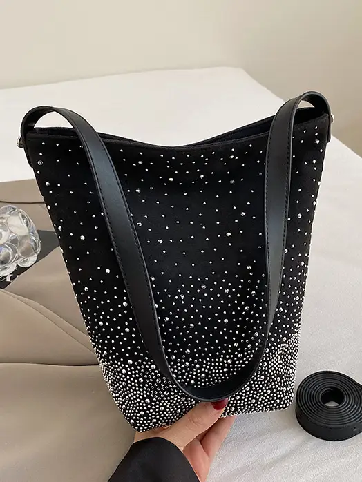 Women's Crossbody Bag Large Capacity Beige Dot Pattern - Image 5