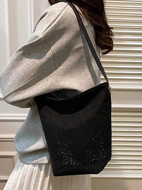 Women's Crossbody Bag Large Capacity Beige Dot Pattern - Image 7