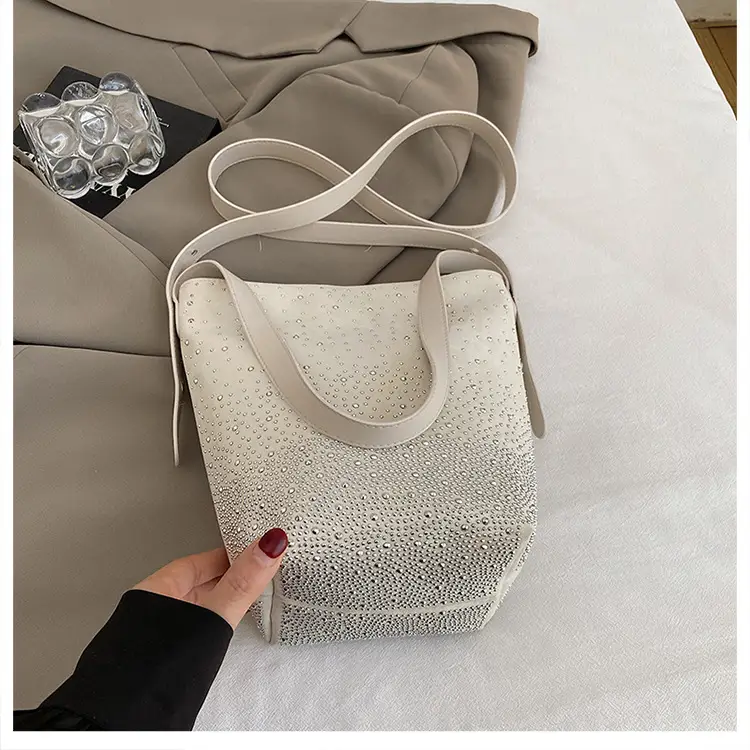 Women's Crossbody Bag Large Capacity Beige Dot Pattern — feature 24