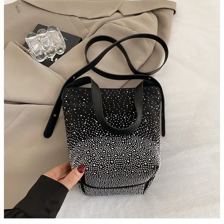 Women's Crossbody Bag Large Capacity Beige Dot Pattern — feature 25