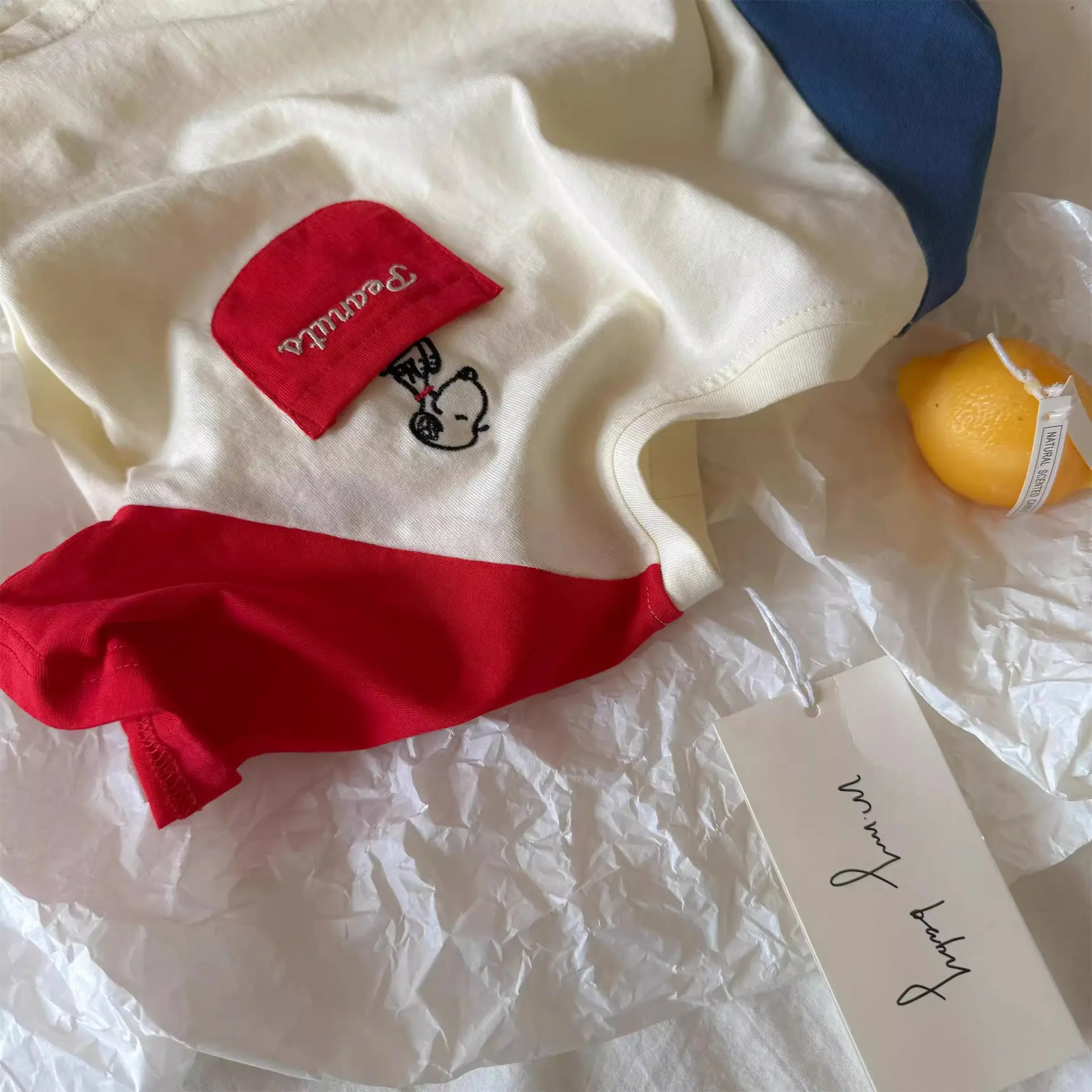 Kids Cartoon Raglan T-Shirt Cream Red Blue Sleeveless — feature 18
