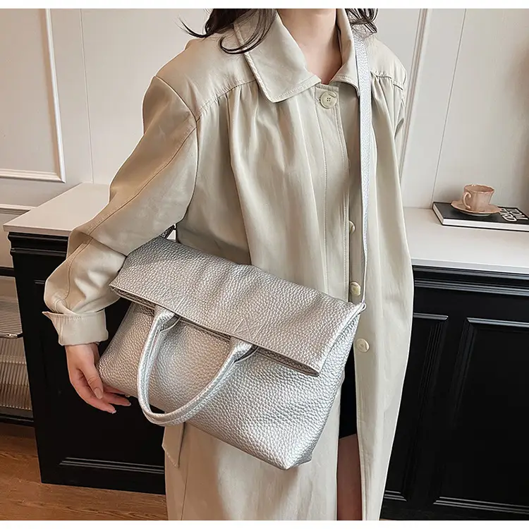 Korean Style Brown Leather Tote Bag for Women — feature 26