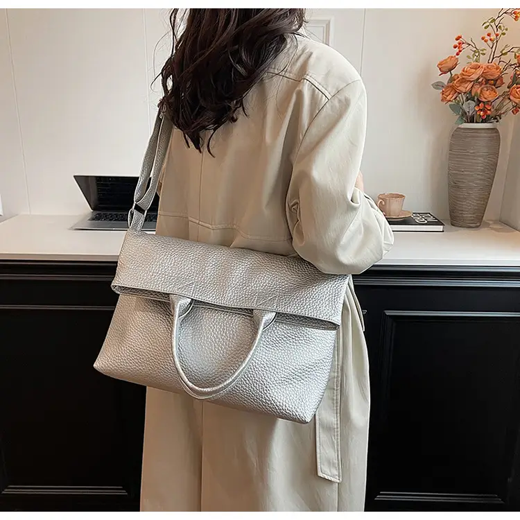 Korean Style Brown Leather Tote Bag for Women — feature 27