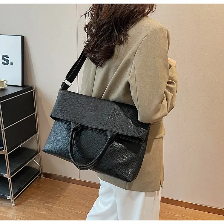 Korean Style Brown Leather Tote Bag for Women — feature 31