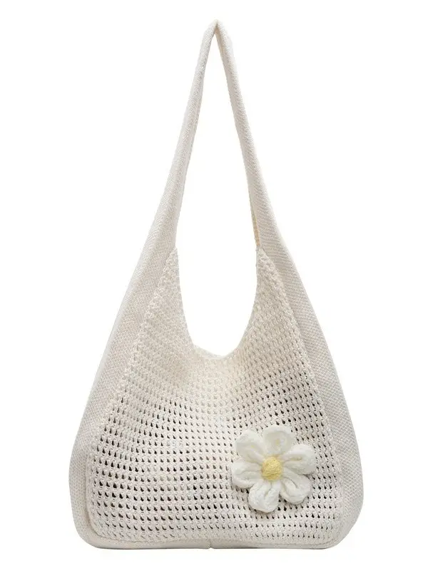 Women's Lazy Knitted Shoulder Bag Tan New Spring 2025 - Image 7