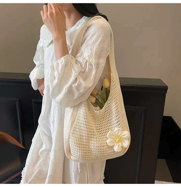Women's Lazy Knitted Shoulder Bag Tan New Spring 2025 — feature 16