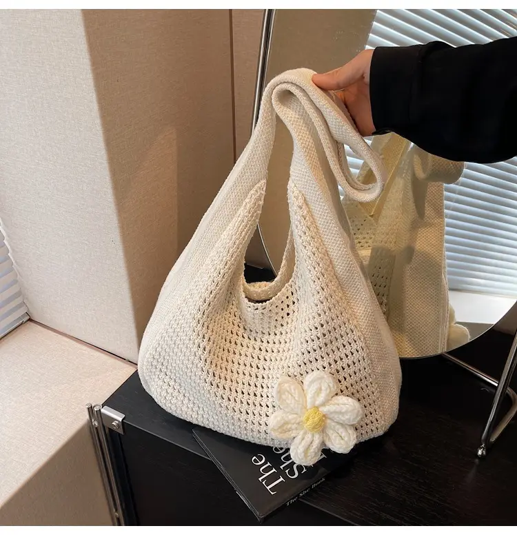 Women's Lazy Knitted Shoulder Bag Tan New Spring 2025 — feature 21