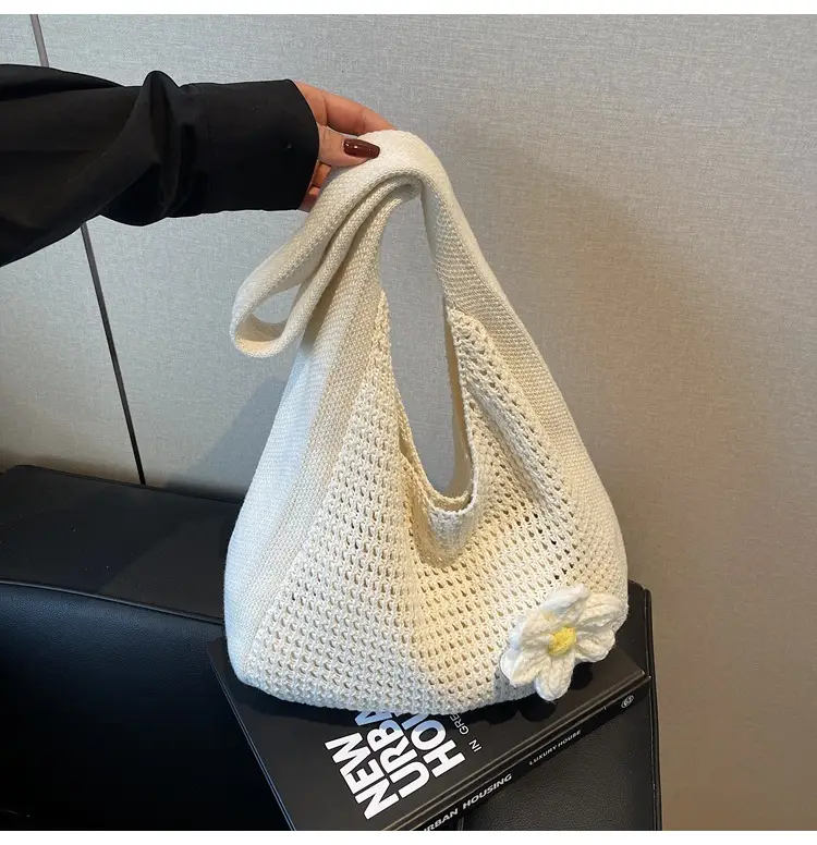 Women's Lazy Knitted Shoulder Bag Tan New Spring 2025 — feature 22