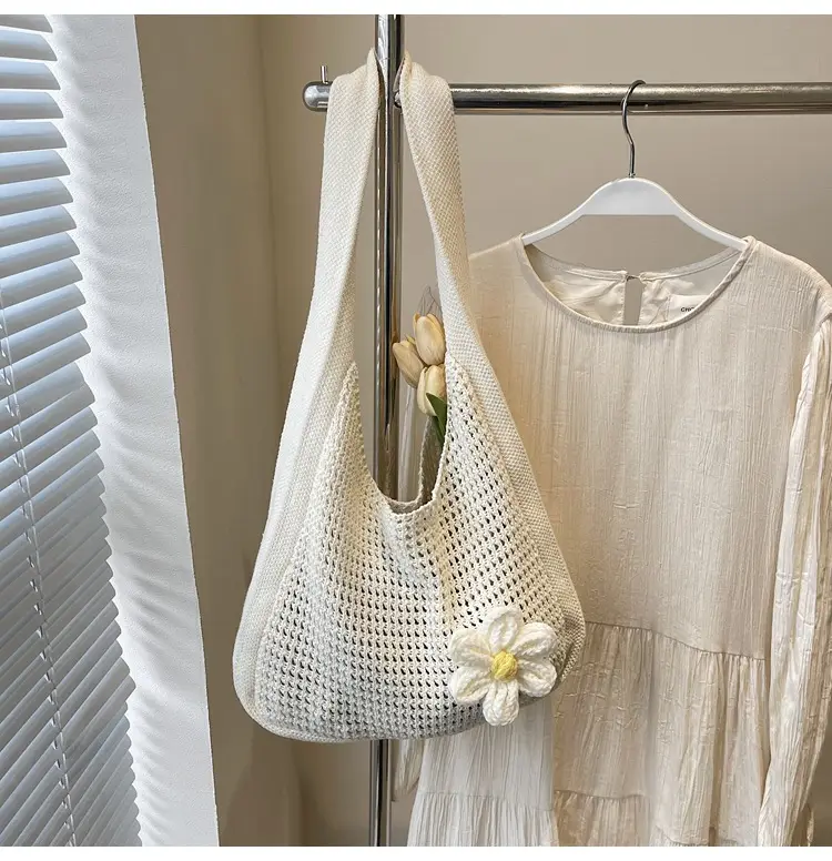 Women's Lazy Knitted Shoulder Bag Tan New Spring 2025 — feature 23