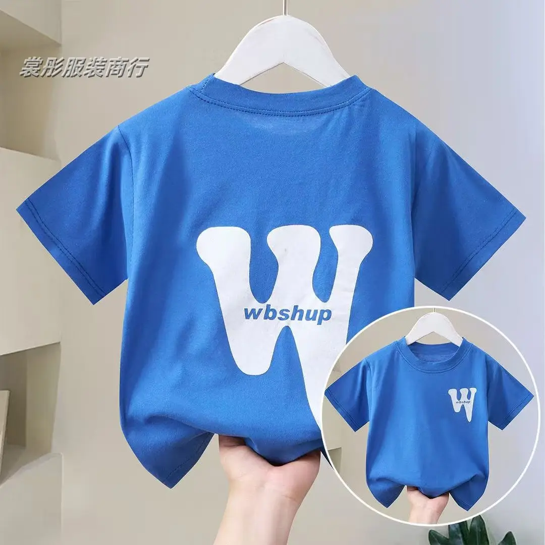 Children Cotton T-Shirt Green Wbshup Summer Boys Girls — feature 1