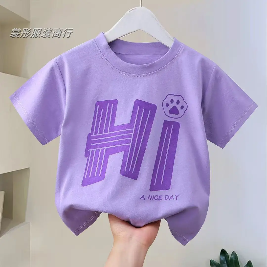 Children Cotton T-Shirt Green Wbshup Summer Boys Girls - Image 5