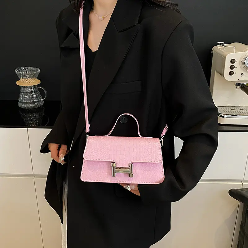 Green Croc Leather Shoulder Crossbody Bag 2025 - Image 9