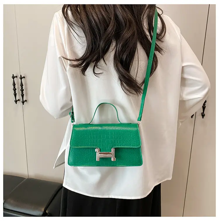 Green Croc Leather Shoulder Crossbody Bag 2025 — feature 38