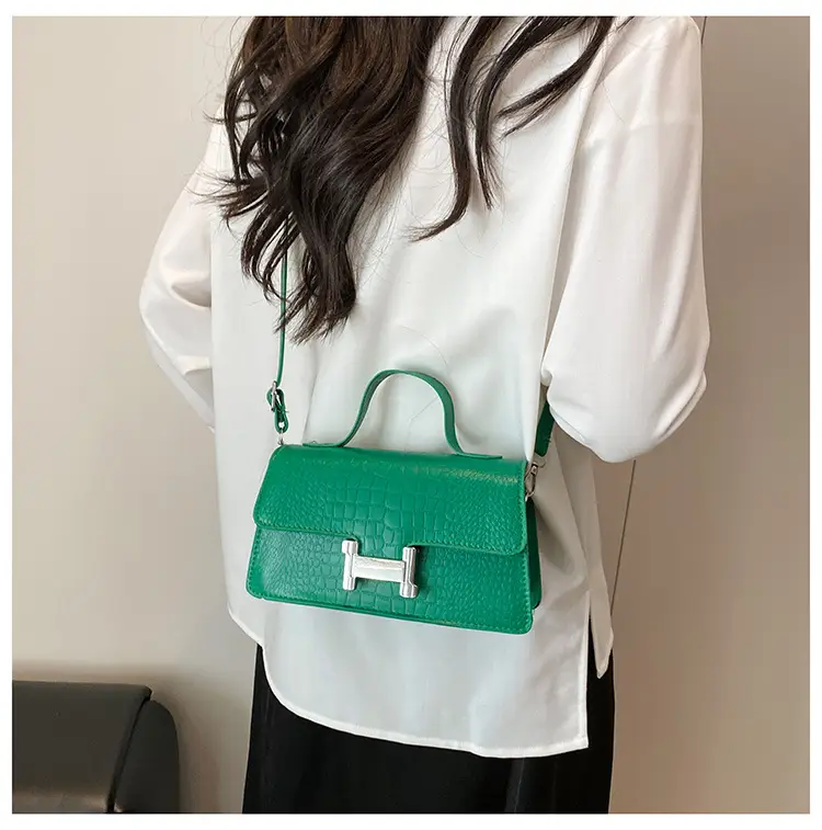 Green Croc Leather Shoulder Crossbody Bag 2025 — feature 39