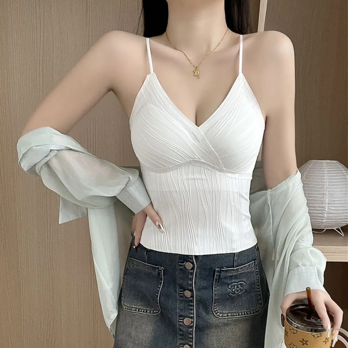 Women's Slim Fit Camisole with Chest Pads for Increasing Cup Size - Image 5