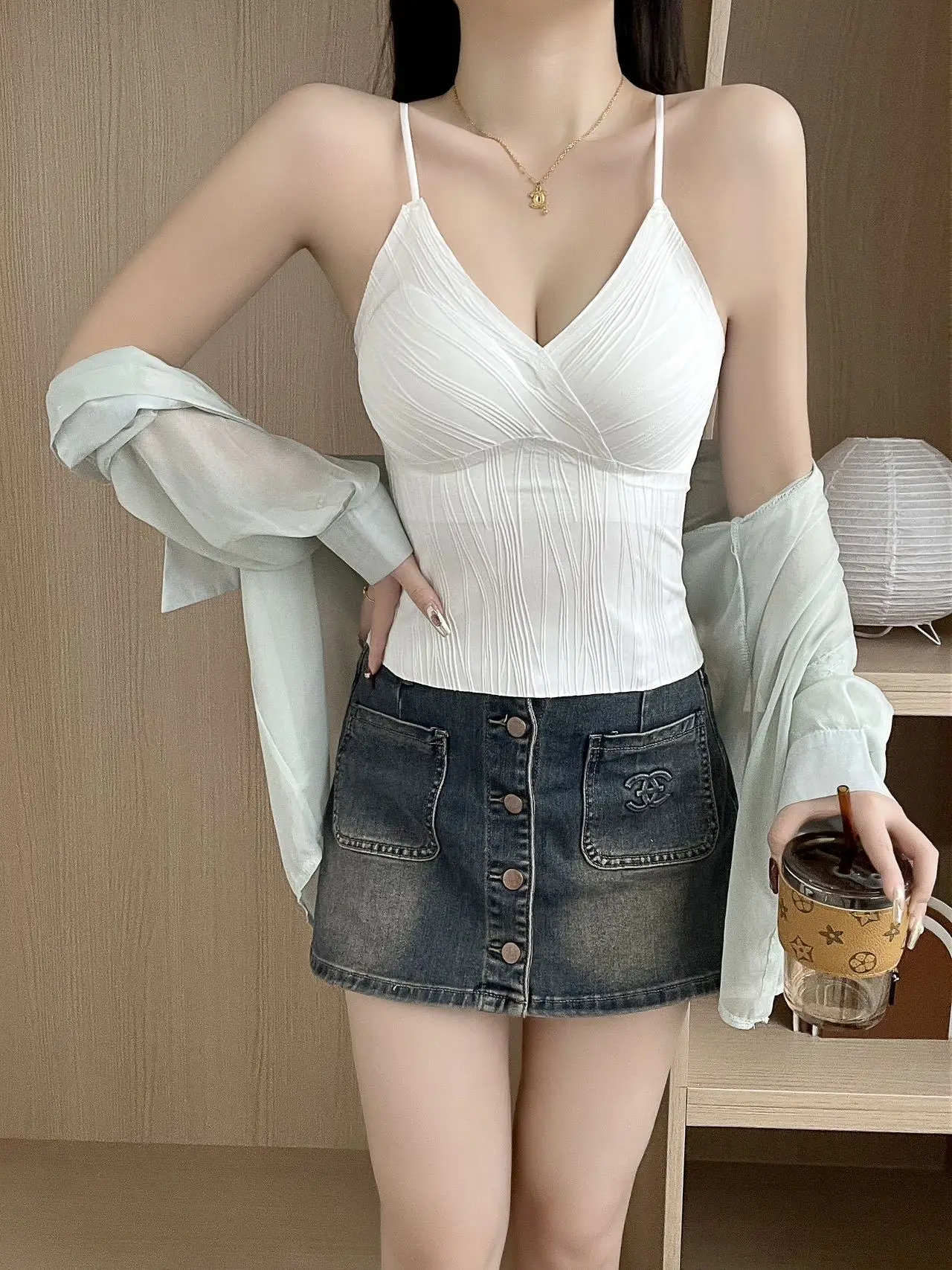 Women's Slim Fit Camisole with Chest Pads for Increasing Cup Size - Image 2