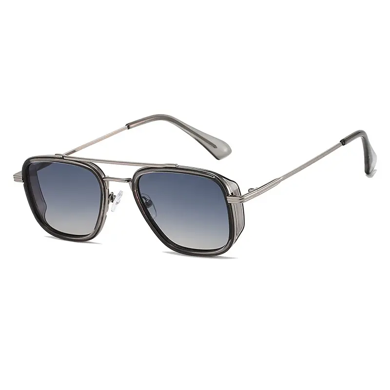 2025 Retro Punk Pilot Sunglasses Men Gold Black - Image 2