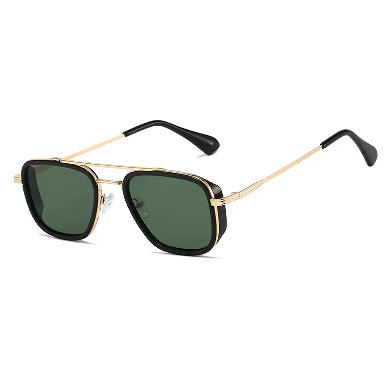 2025 Retro Punk Pilot Sunglasses Men Gold Black - Image 5