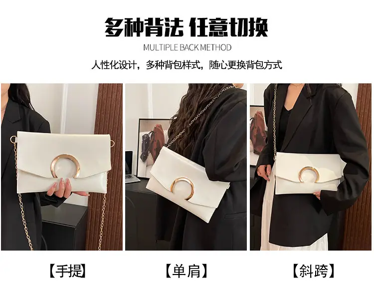 Silver Metallic Crossbody Bag with Gold Chain for Women — feature 13
