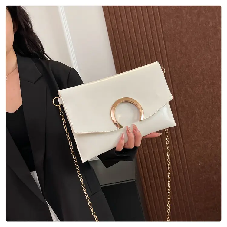 Silver Metallic Crossbody Bag with Gold Chain for Women — feature 17