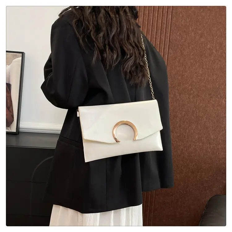 Silver Metallic Crossbody Bag with Gold Chain for Women — feature 18